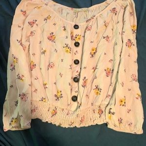 Active USA Size Small Floral Button Up, Boho, Crop